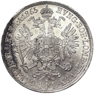 Austria, Austro-Hungarian Empire, Franz Joseph I (1848-1916), 1 Gulden 1865, Karlsburg