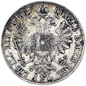 Austria, Impero austro-ungarico, Francesco Giuseppe I (1848-1916), 1 Gulden 1867, Vienna