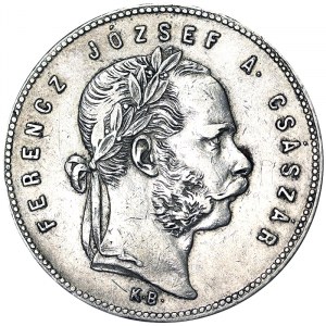 Rakúsko, Rakúsko-Uhorsko, František Jozef I. (1848-1916), 1 zlatý 1869, Kremnica