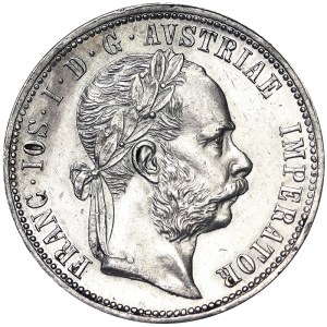 Rakúsko, Rakúsko-Uhorsko, František Jozef I. (1848-1916), 1 zlatý 1873, Viedeň