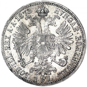 Rakúsko, Rakúsko-Uhorsko, František Jozef I. (1848-1916), 1 zlatý 1873, Viedeň