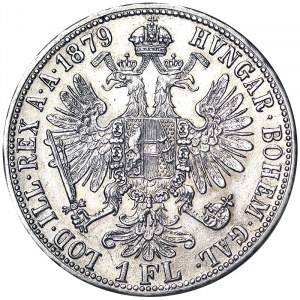 Rakousko, Rakousko-Uhersko, František Josef I. (1848-1916), 1 zlatý 1879, Vídeň