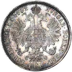 Austria, Cesarstwo Austro-Węgierskie, Franciszek Józef I (1848-1916), 1 Gulden 1892, Wiedeń