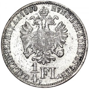 Autriche, Empire austro-hongrois, François-Joseph Ier (1848-1916), 1/4 Gulden 1860, Venise