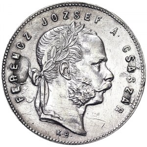 Austria, Austro-Węgry, Franciszek Józef I (1848-1916), 1 forint 1869, Kremnitz