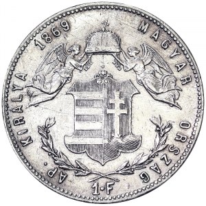 Rakousko, Rakousko-Uhersko, František Josef I. (1848-1916), 1 forint 1869, Kremnice