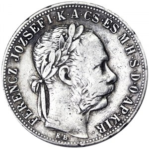 Rakúsko, Rakúsko-Uhorsko, František Jozef I. (1848-1916), 1 forint 1882, Kremnica