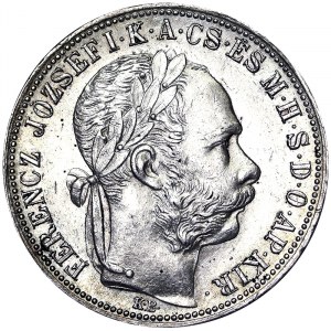 Austria, Austro-Węgry, Franciszek Józef I (1848-1916), 1 forint 1887, Kremnitz