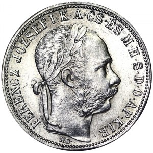 Rakúsko, Rakúsko-Uhorsko, František Jozef I. (1848-1916), 1 forint 1888, Kremnica