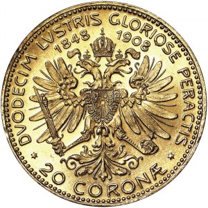 Österreich, Österreichisch-Ungarische Monarchie, Franz Joseph I. (1848-1916), 20 Corona 1908, Wien