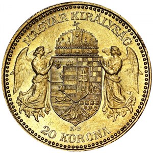 Autriche, Empire austro-hongrois, François-Joseph Ier (1848-1916), 20 Korona 1892, Kremnitz