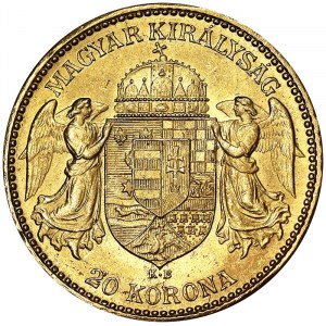 Austria, Impero austro-ungarico, Francesco Giuseppe I (1848-1916), 20 Corona 1893, Kremnitz
