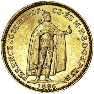 Austria, Impero austro-ungarico, Francesco Giuseppe I (1848-1916), 20 Corona 1896, Kremnitz