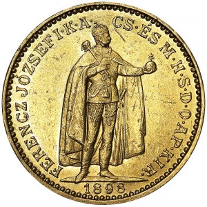 Austria, Impero austro-ungarico, Francesco Giuseppe I (1848-1916), 20 Corona 1898, Kremnitz