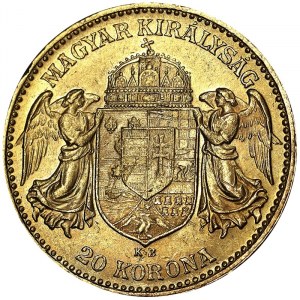 Österreich, Österreichisch-Ungarische Monarchie, Franz Joseph I. (1848-1916), 20 Korona 1901, Kremnitz