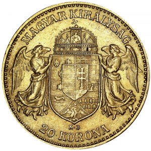 Austria, Austro-Hungarian Empire, Franz Joseph I (1848-1916), 20 Korona 1903, Kremnitz