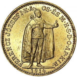 Austria, Austro-Hungarian Empire, Franz Joseph I (1848-1916), 20 Korona 1914, Kremnitz