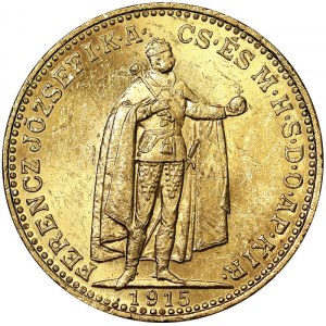 Austria, Impero austro-ungarico, Francesco Giuseppe I (1848-1916), 20 Corona 1915, Kremnitz