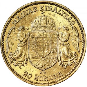 Autriche, Empire austro-hongrois, François-Joseph Ier (1848-1916), 20 Korona 1915, Kremnitz