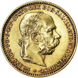 Autriche, Empire austro-hongrois, François-Joseph Ier (1848-1916), 10 Corona 1896, Vienne