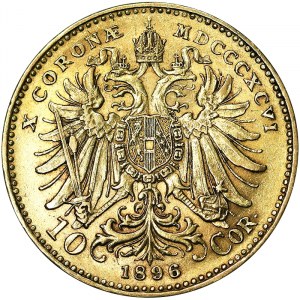 Austria, Impero austro-ungarico, Francesco Giuseppe I (1848-1916), 10 Corona 1896, Vienna