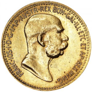 Rakúsko, Rakúsko-Uhorsko, František Jozef I. (1848-1916), 10. koruna 1909, Viedeň