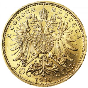 Austria, Impero austro-ungarico, Francesco Giuseppe I (1848-1916), 10 Corona 1910, Vienna