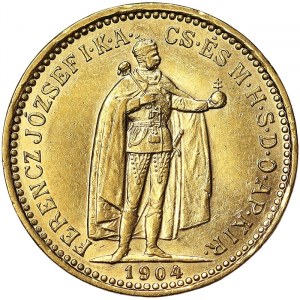 Autriche, Empire austro-hongrois, François-Joseph Ier (1848-1916), 10 Korona 1904, Kremnitz