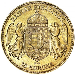 Autriche, Empire austro-hongrois, François-Joseph Ier (1848-1916), 10 Korona 1906, Kremnitz