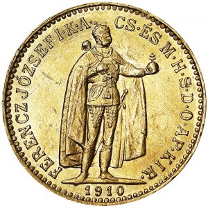 Austria, Impero austro-ungarico, Francesco Giuseppe I (1848-1916), 10 Corona 1910, Kremnitz