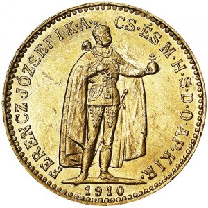 Rakousko, Rakousko-Uhersko, Franz Joseph I (1848-1916), 10 Korona 1910, Kremnice