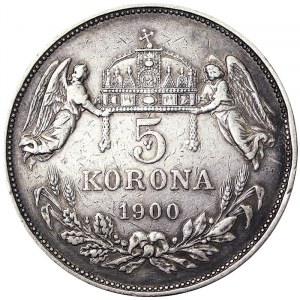 Autriche, Empire austro-hongrois, François-Joseph Ier (1848-1916), 5 Korona 1900, Kremnitz