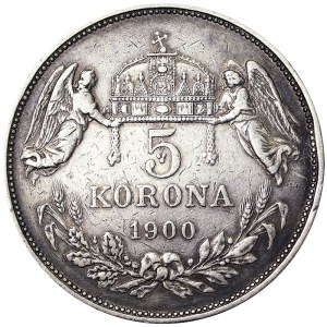 Austria, Impero austro-ungarico, Francesco Giuseppe I (1848-1916), 5 Korona 1900, Kremnitz