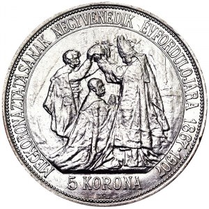 Rakousko, Rakousko-Uhersko, František Josef I. (1848-1916), 5 Korona 1907, Kremnice