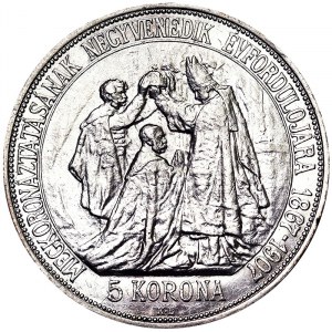 Austria, Impero Austro-Ungarico, Francesco Giuseppe I (1848-1916), 5 Corona 1907, Kremnitz