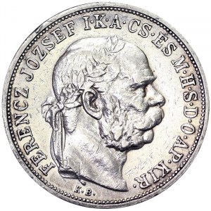 Austria, Impero Austro-Ungarico, Francesco Giuseppe I (1848-1916), 5 Corona 1908, Kremnitz