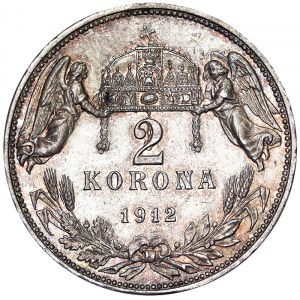 Austria, Austro-Węgry, Franciszek Józef I (1848-1916), 2 Korona 1912, Kremnitz