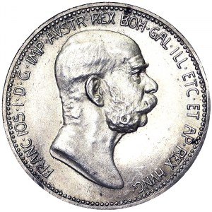 Austria, Cesarstwo Austro-Węgierskie, Franciszek Józef I (1848-1916), 1 Corona 1908, Wiedeń
