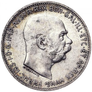 Rakúsko, Rakúsko-Uhorsko, František Jozef I. (1848-1916), 1. koruna 1912, Viedeň