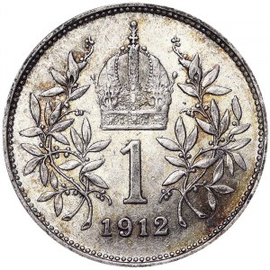 Austria, Austro-Hungarian Empire, Franz Joseph I (1848-1916), 1 Corona 1912, Vienna