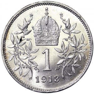 Österreich, Österreichisch-Ungarische Monarchie, Franz Joseph I. (1848-1916), 1 Corona 1913, Wien