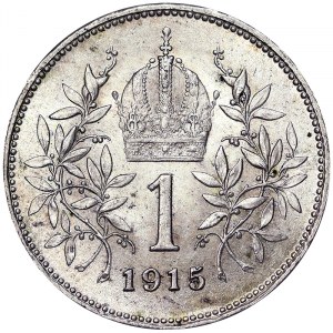 Rakousko, Rakousko-Uhersko, František Josef I. (1848-1916), 1 Corona 1915, Vídeň