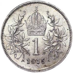 Austria, Impero austro-ungarico, Francesco Giuseppe I (1848-1916), 1 Corona 1915, Vienna