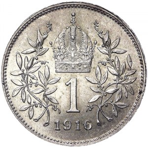 Rakousko, Rakousko-Uhersko, František Josef I. (1848-1916), 1 Corona 1916, Vídeň