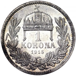 Autriche, Empire austro-hongrois, François-Joseph Ier (1848-1916), 1 Korona 1915, Kremnitz