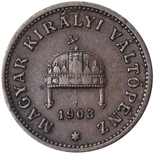 Austria, Impero austro-ungarico, Francesco Giuseppe I (1848-1916), 1 Filler 1903, Kremnitz