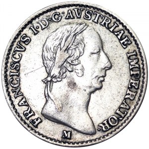 Österreich, Königreich Lombardei-Venetien (1815-1866), Franz I., Kaiser von Österreich (1815-1835), 1/4 Lira 1823, Mailand