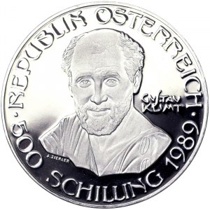 Austria, Druga Republika, 500 Schilling 1989, Wiedeń