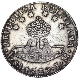 Bolivie, République (1825-date), 8 Soles 1839, Potosí
