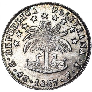 Bolivia, Republic (1825-date), 4 Soles 1857, Potosí